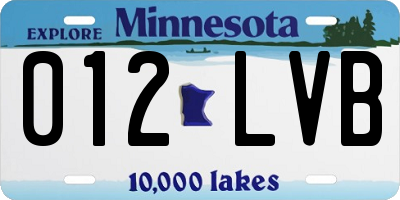 MN license plate 012LVB