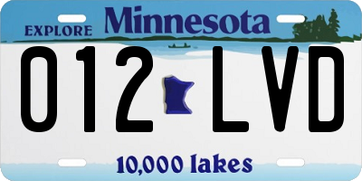 MN license plate 012LVD