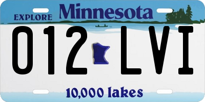 MN license plate 012LVI