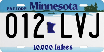 MN license plate 012LVJ
