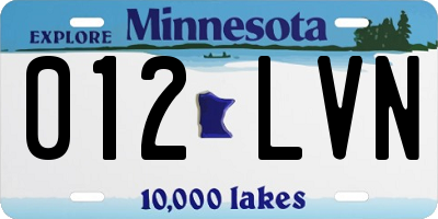 MN license plate 012LVN