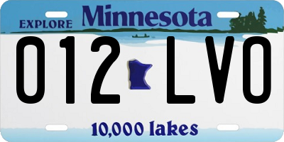 MN license plate 012LVO