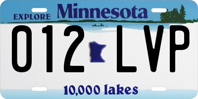 MN license plate 012LVP
