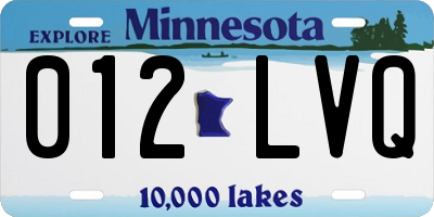 MN license plate 012LVQ