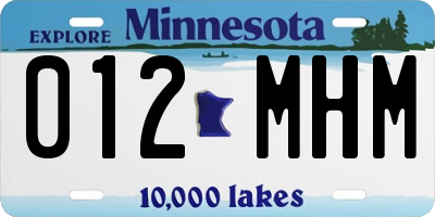 MN license plate 012MHM