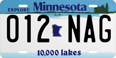 MN license plate 012NAG