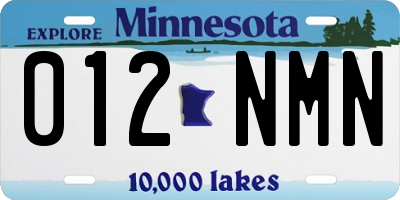 MN license plate 012NMN
