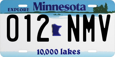 MN license plate 012NMV