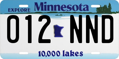MN license plate 012NND