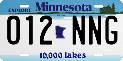 MN license plate 012NNG