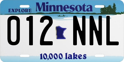 MN license plate 012NNL