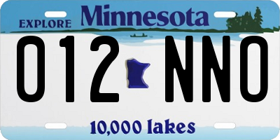 MN license plate 012NNO
