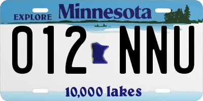 MN license plate 012NNU