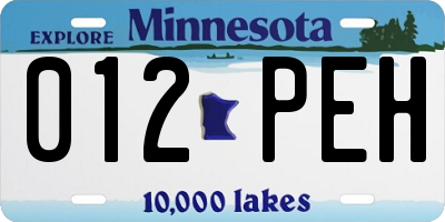 MN license plate 012PEH