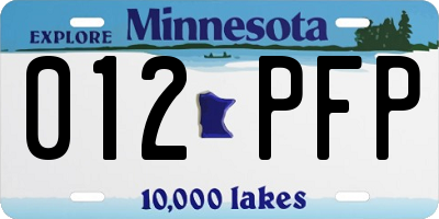 MN license plate 012PFP