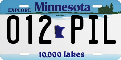 MN license plate 012PIL