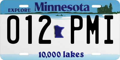 MN license plate 012PMI