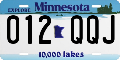 MN license plate 012QQJ