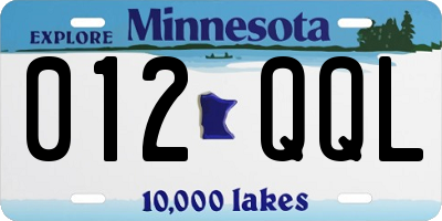 MN license plate 012QQL
