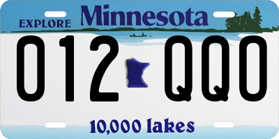 MN license plate 012QQO