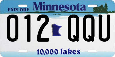 MN license plate 012QQU