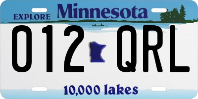MN license plate 012QRL