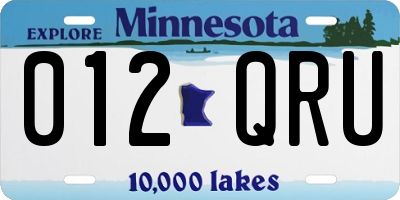 MN license plate 012QRU
