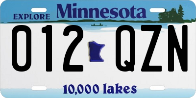 MN license plate 012QZN