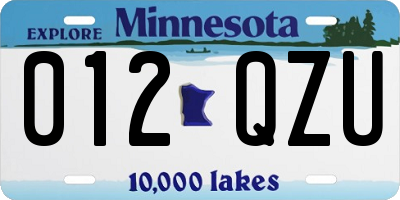 MN license plate 012QZU