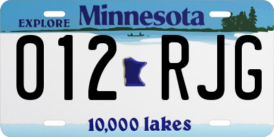 MN license plate 012RJG