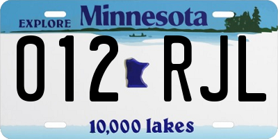 MN license plate 012RJL