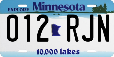 MN license plate 012RJN