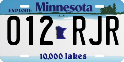 MN license plate 012RJR