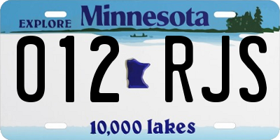 MN license plate 012RJS