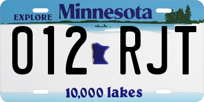 MN license plate 012RJT