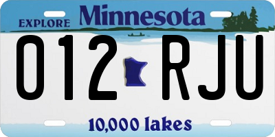 MN license plate 012RJU