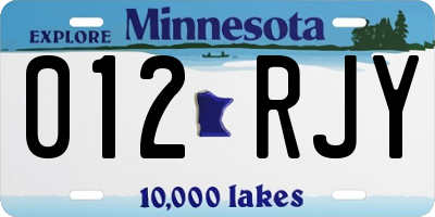 MN license plate 012RJY
