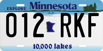 MN license plate 012RKF