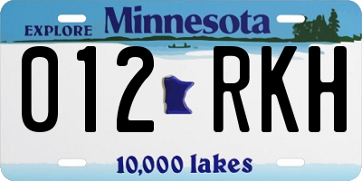 MN license plate 012RKH