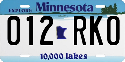 MN license plate 012RKO
