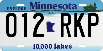 MN license plate 012RKP