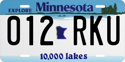 MN license plate 012RKU