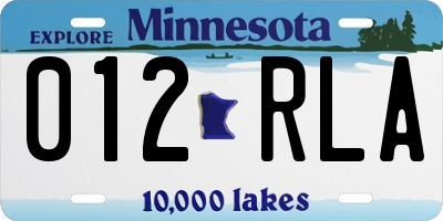 MN license plate 012RLA