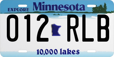 MN license plate 012RLB