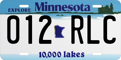 MN license plate 012RLC