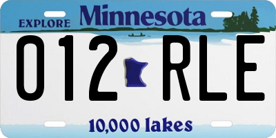 MN license plate 012RLE