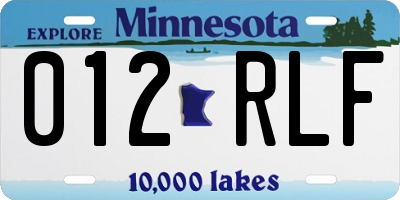 MN license plate 012RLF