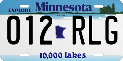 MN license plate 012RLG