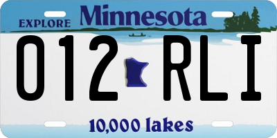 MN license plate 012RLI