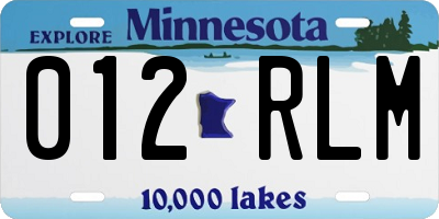 MN license plate 012RLM